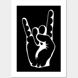 RAISE YOUR HORNS! Black and White Posters and Art